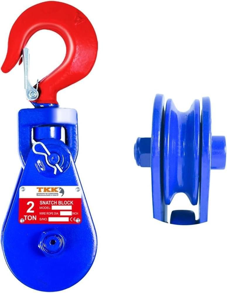 TKK 2 Ton Snatch Block with Swivel Hook, 3" Sheave for 3/8"