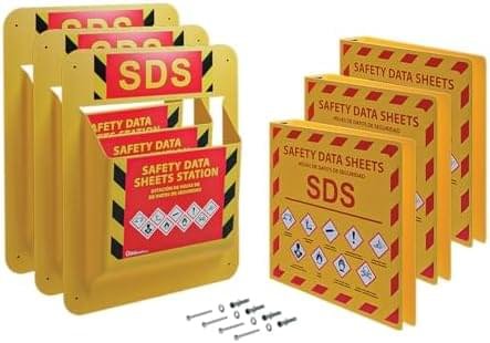 Yellow Safety Inc., 3-Pack, MSDS SDS Binder Wall Station - 2025 R...