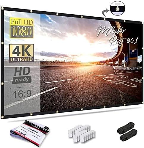 150 inch Projection Screen 16:9 Foldable Anti-Crease Portable Pro...
